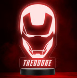 Iron Man Helmet Superhero Personalised Gift Colour Changing Led Lamp Night Light