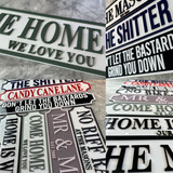 Adventure Awaits Couple Any Colour Any Text 3D Train Style Street Home Sign