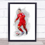 Footballer Thiago Spain Football Player Watercolour Wall Art Print