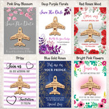 Aeroplane Travel Abroad Wooden Wedding Save The Date Magnets & Backing Cards