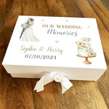 Our Couple Cake Personalised Wedding Day Keepsake Hamper Gift Memory Box