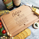 Wood Rectangle Valentine's Day Queen Of Cheese Personalised Serving Board