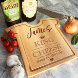 T-Shirt Wood Valentine's Day King Of Cheese Personalised Serving Board