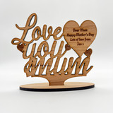 Love You Mum Happy Mother's Day Hearts Engraved Keepsake Personalised Gift