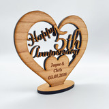 Happy 5th Wedding Anniversary Heart Engraved Keepsake Personalised Gift