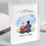 Watercolour Summer Gift For Him or Her Personalised Couple Acrylic Block