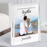 Lake Mountain Romantic Gift For Him or Her Personalised Couple Acrylic Block