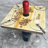 Lovely Nan Roses Mother's Day Personalised Wooden 4 Wine Glass & Bottle Holder