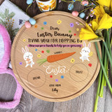 Drink And Treat Easter Bunny Round Stop Here Personalised Treat Board