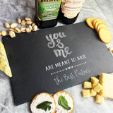 Cheese You Me Are Meant To Brie Hearts Partner Gift Slate Cheese Serving Board