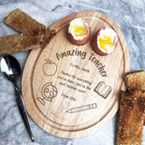 Apple Globe Book Pencil Thanks Amazing Teacher Personalised Egg Breakfast Board