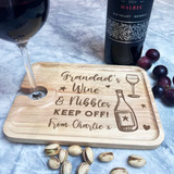 Grandad's Keep Off Father's Day Personalised Wine Glass & Nibbles Serving Tray