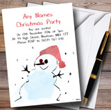 Sketchy Snowman Customised Christmas Party Invitations