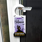 Don't Knock No Trick Or Treaters Halloween Sign Personalised Front Door Hanger