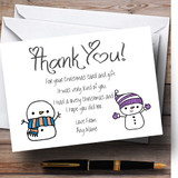 Doodle Snowman Customised Christmas Thank You Cards