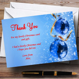 Red And Blue Customised Christmas Party Thank You Cards