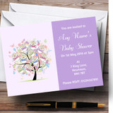 Baby Tree Lilac Customised Baby Shower Invitations