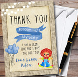 Blue Boys Clown Customised Children's Birthday Party Thank You Cards