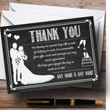 Chalkboard White Customised Wedding Thank You Cards