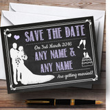 Chalkboard Lilac Customised Wedding Save The Date Cards