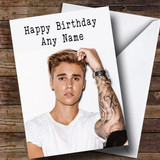 Customised Justin Bieber Celebrity Birthday Card