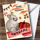 Watercolour Rabbit Customised Birthday Card