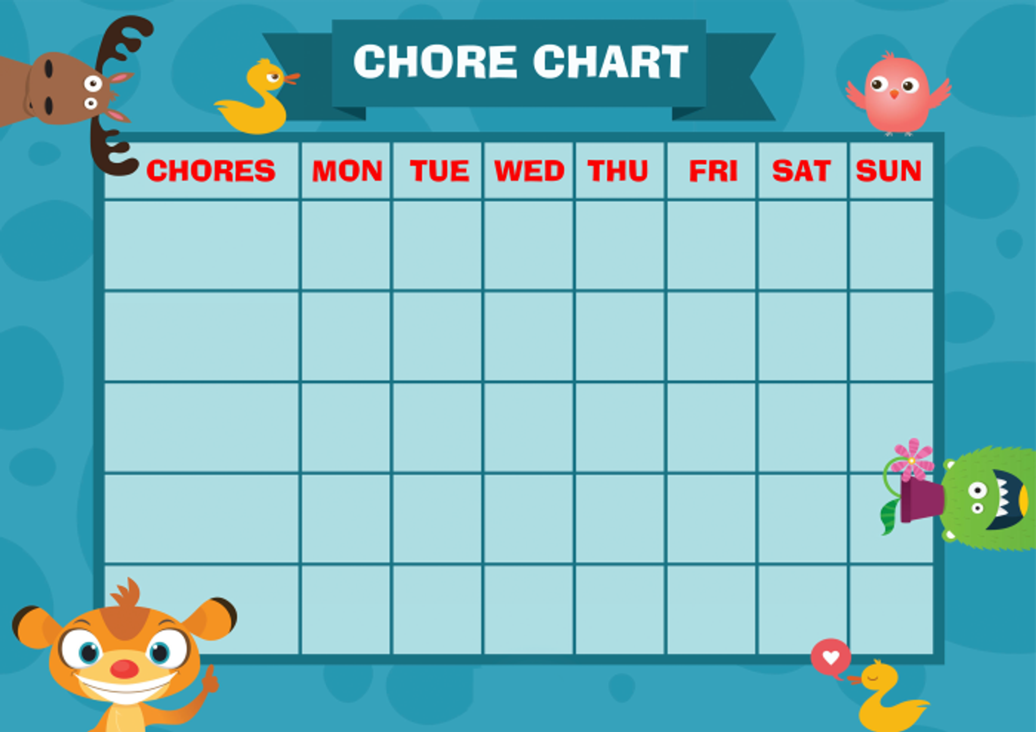 Animal Chore Chart