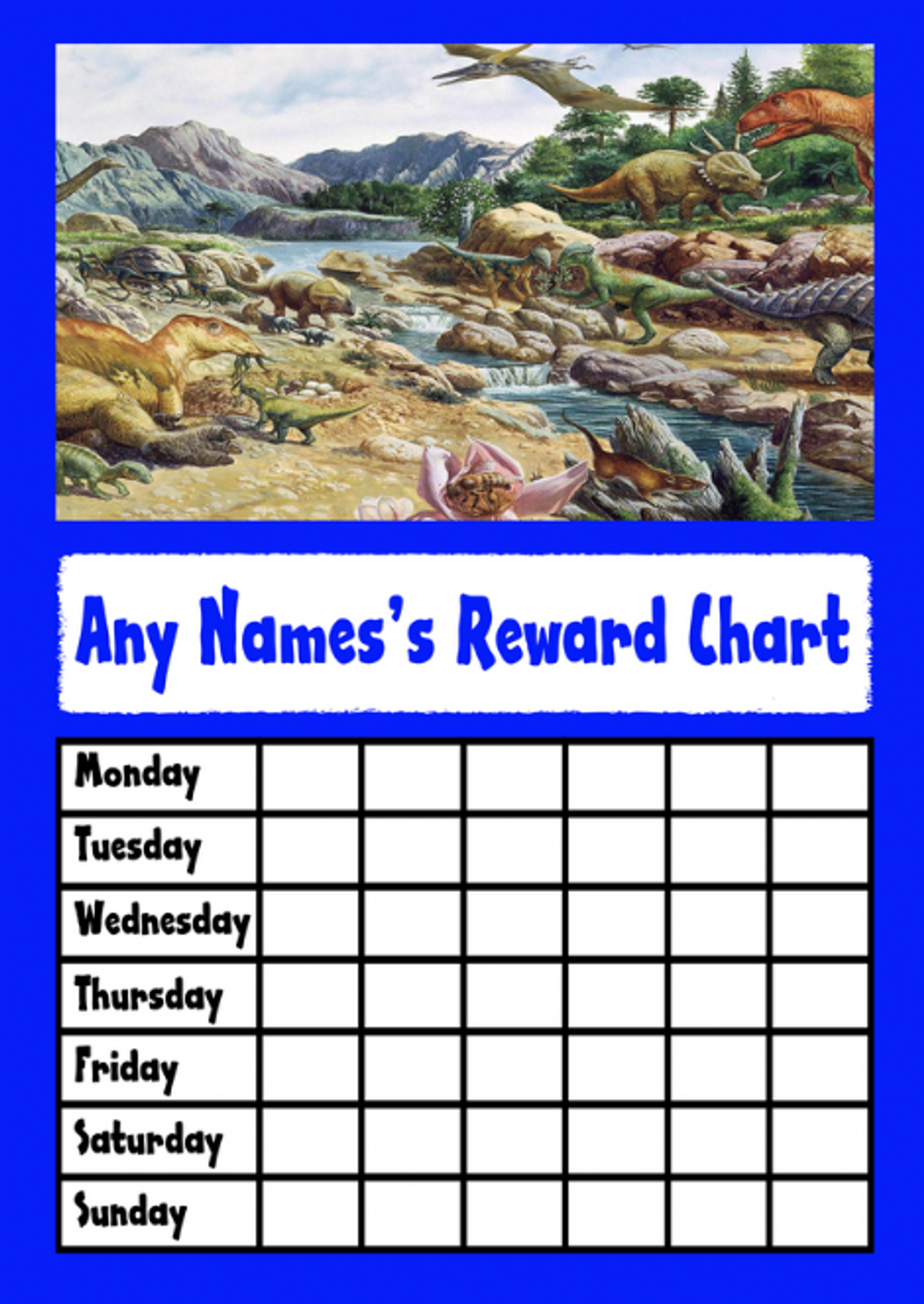 Dinosaur Reward Chart Printable