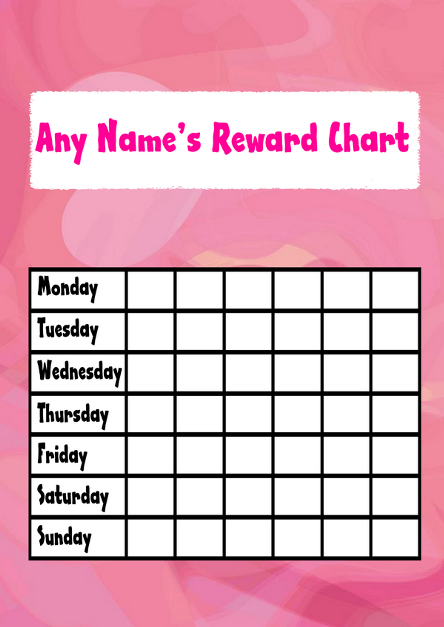 pink star sticker reward chart party animal print