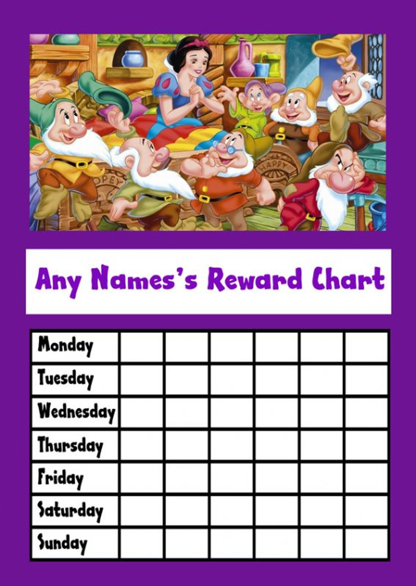 Laminated Reward Chart