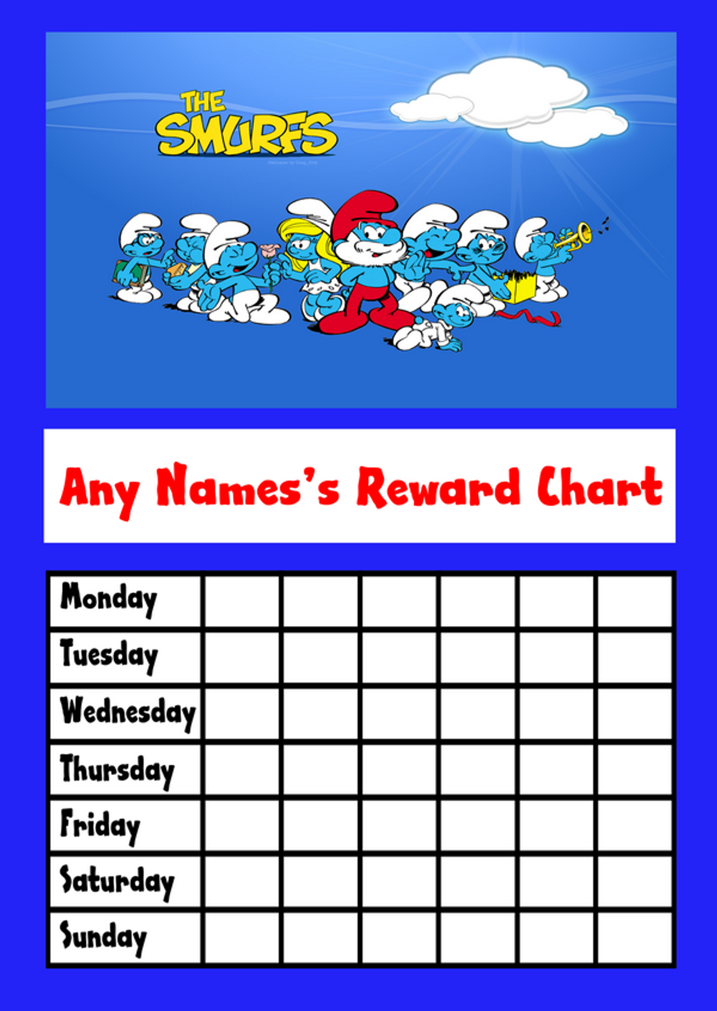 Laminated Reward Chart