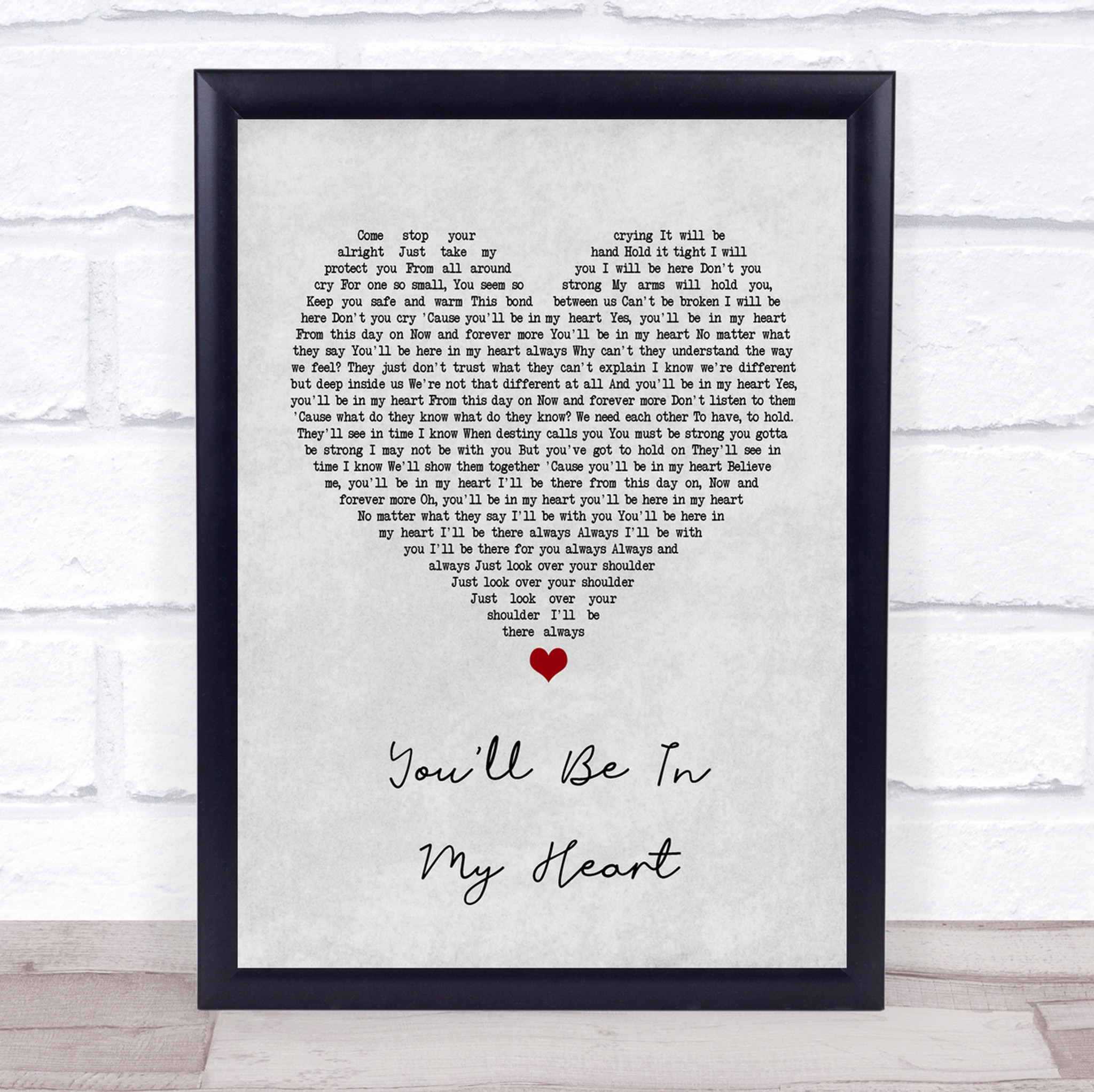 Phil Collins You Ll Be In My Heart Grey Heart Song Lyric Quote Print Party Animal Print Phil Collins You Ll Be In My Heart Grey Heart Song Lyric Quote Print Party Animal Print
