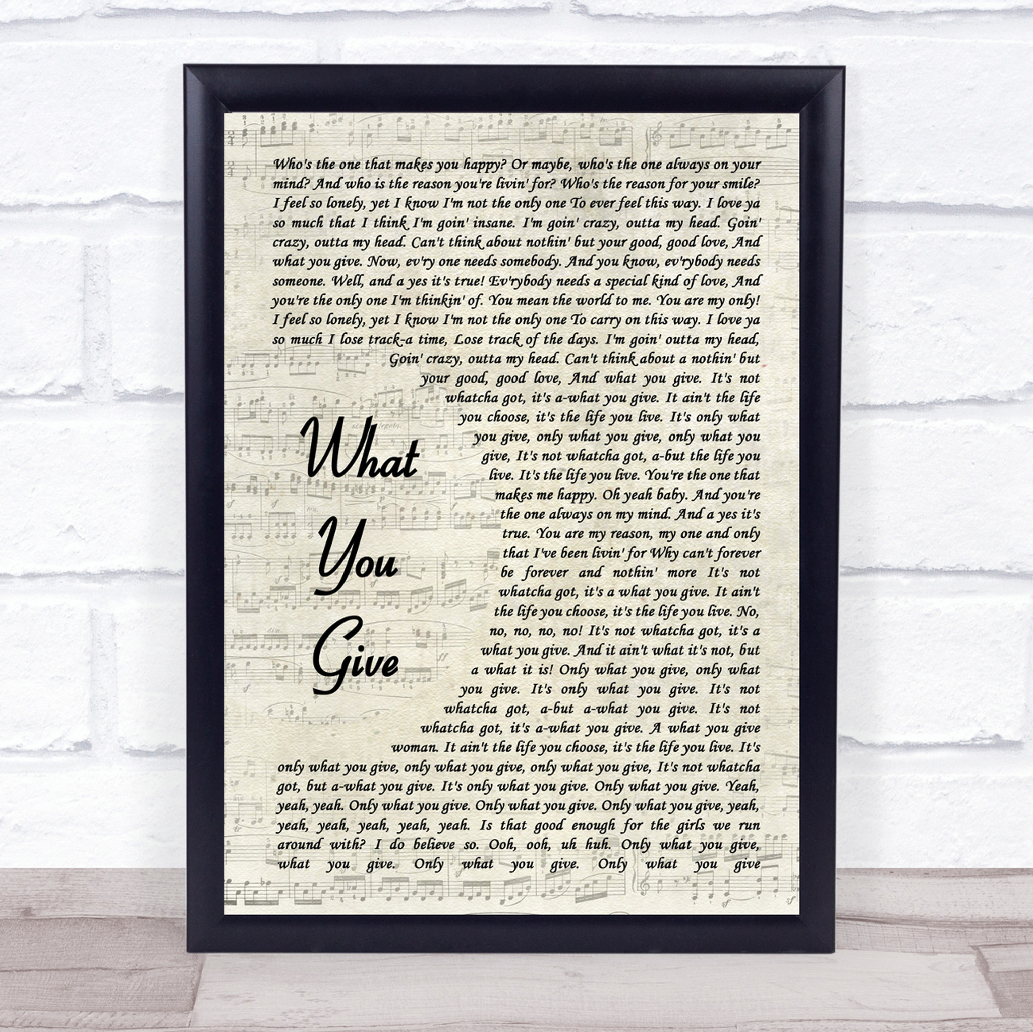 Tesla What You Give Song Lyric Vintage Script Quote Print
