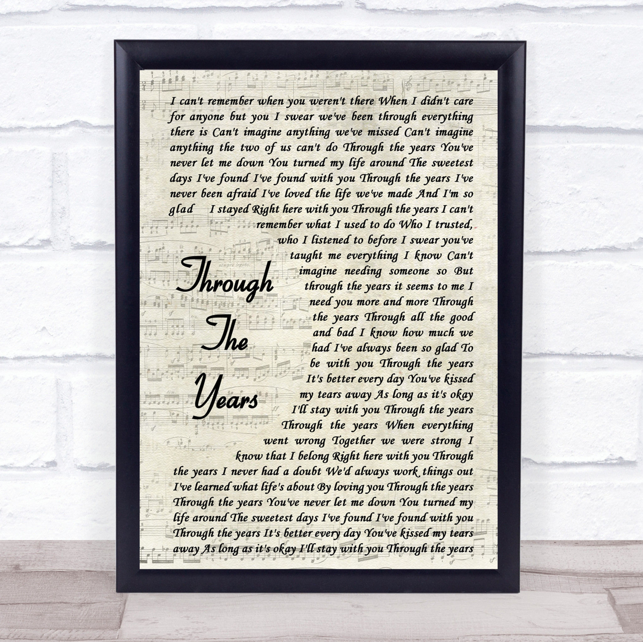 kenny rogers through the years lyrics framed