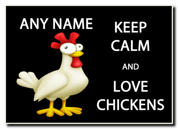 Keep Calm And Love Chickens Jumbo Magnet