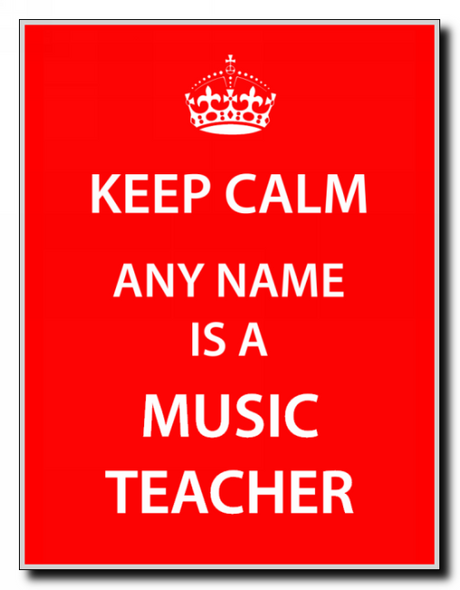 Music Teacher Keep Calm Jumbo Magnet