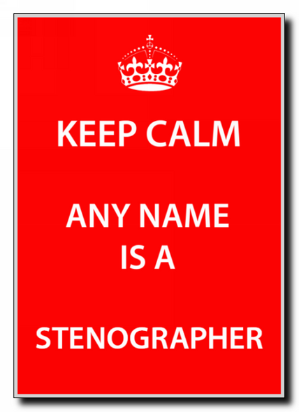 Stenographer Keep Calm Jumbo Magnet