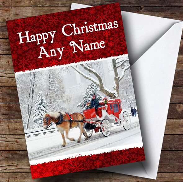 Horse And Cart Christmas Card Customised