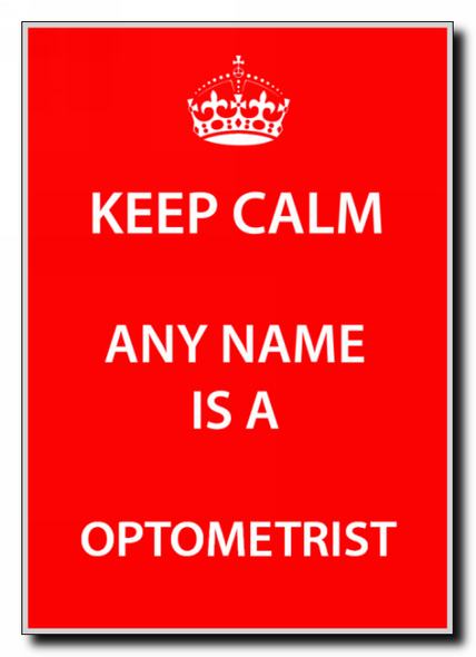 Optometrist Keep Calm Jumbo Magnet