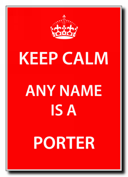 Porter Keep Calm Jumbo Magnet