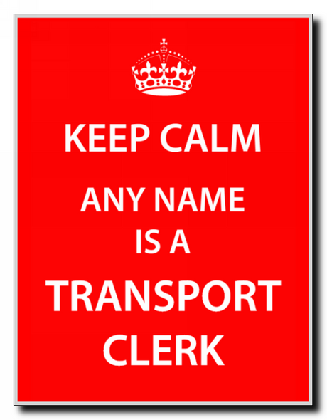 Transport Clerk Keep Calm Jumbo Magnet