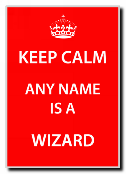Wizard Keep Calm Jumbo Magnet