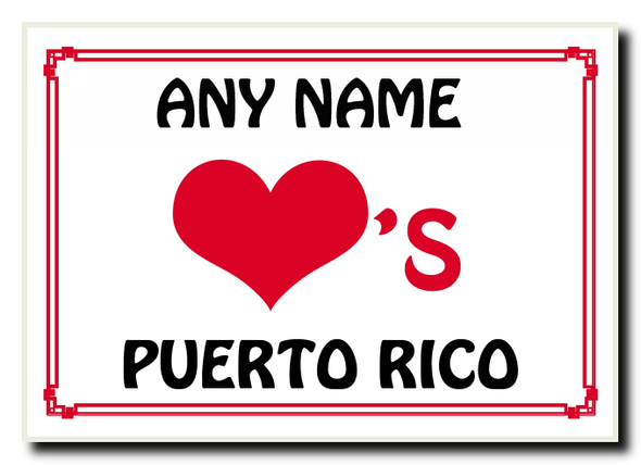 Love Heart Puerto Rico Jumbo Magnet