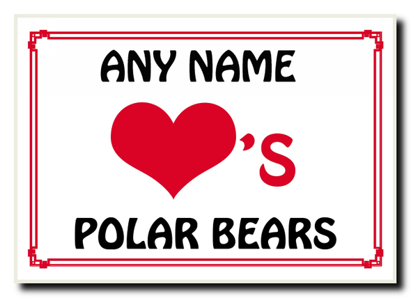 Love Heart Polar Bears Jumbo Magnet