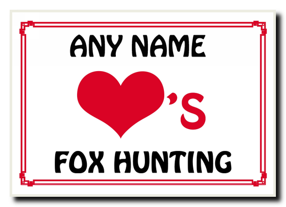 Love Heart Fox Hunting Jumbo Magnet