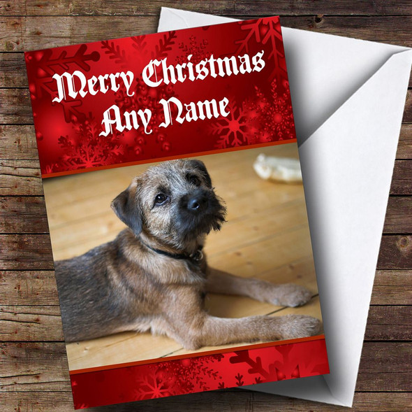 Border Terrier Dog Customised Christmas Card