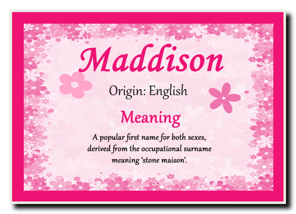 Maddison Name Meaning Jumbo Magnet