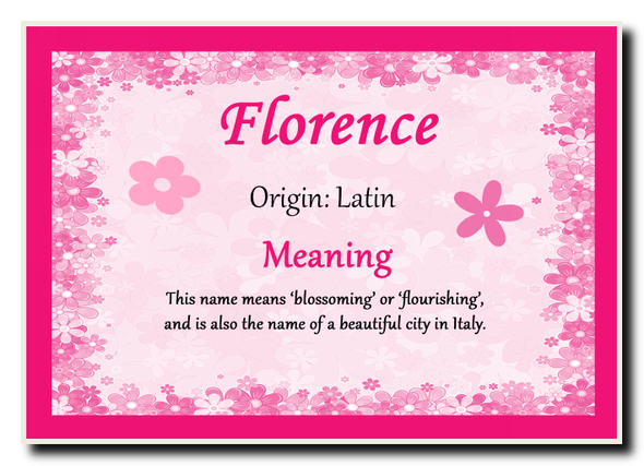 Florence Name Meaning Jumbo Magnet
