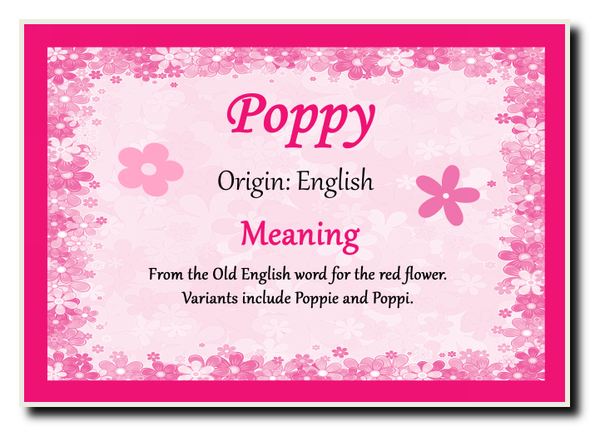 Poppy Name Meaning Jumbo Magnet