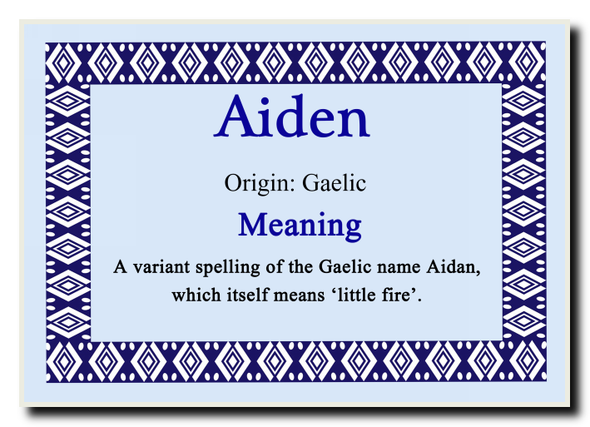 Aiden Name Meaning Jumbo Magnet